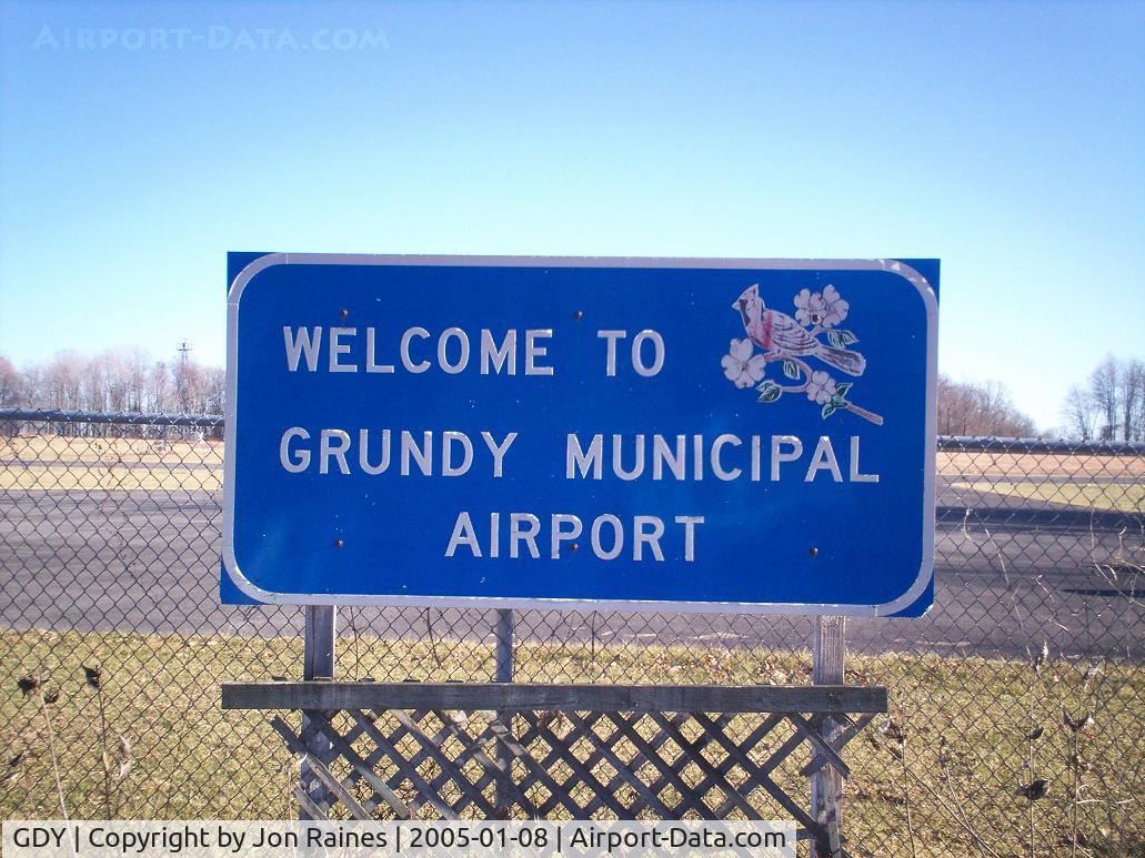Grundy Municipal Airport (GDY) - Welcome sign at Grundy Airport