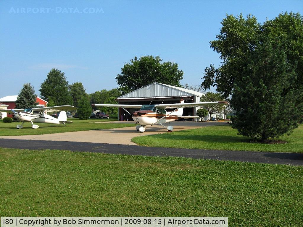 Noblesville Airport (I80) - A pair of Cessna's pulled out for display during the EAA fly-in breakfast