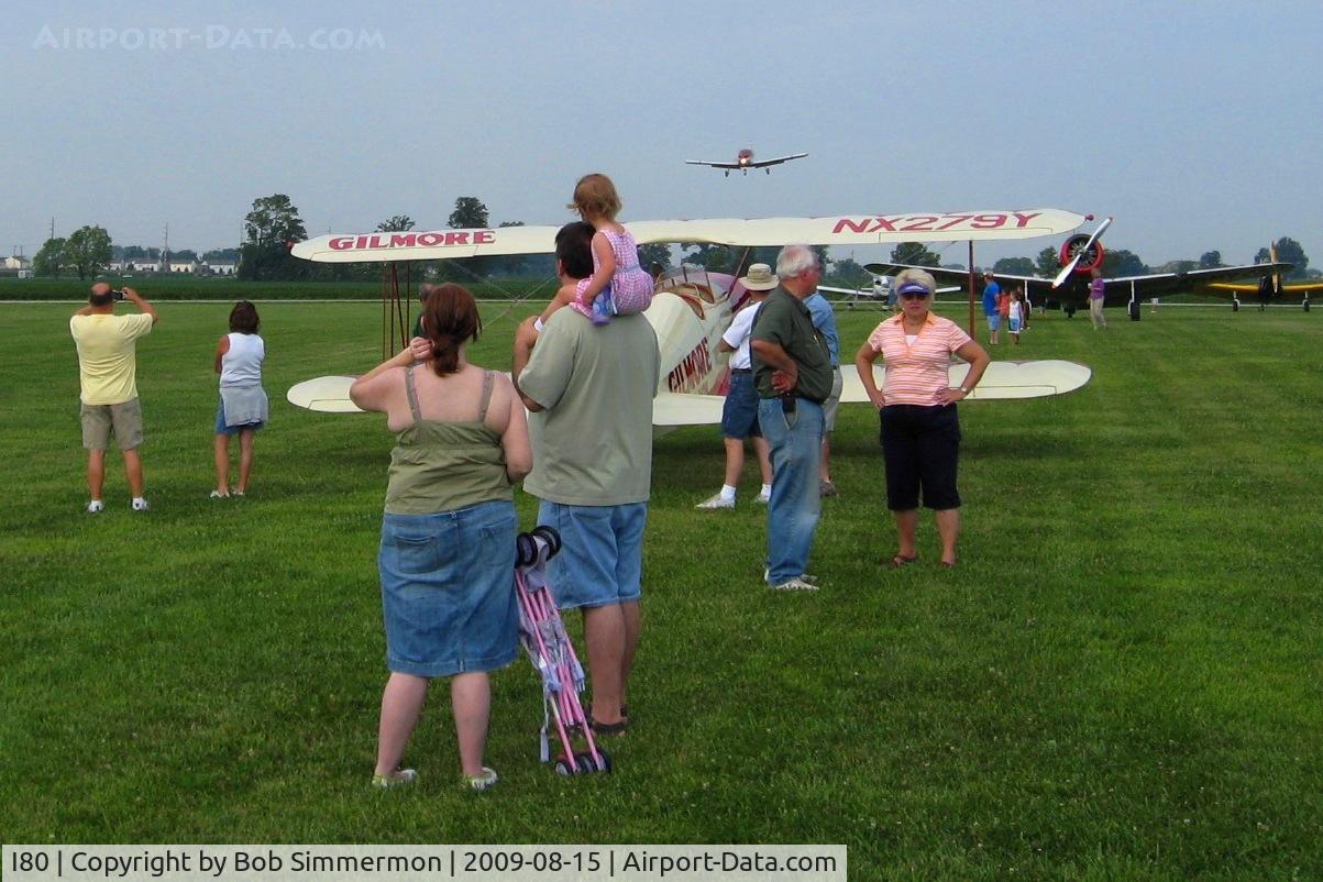 Noblesville Airport (I80) - EAA breakfast fly-in and N2180R on final for RWY 9.