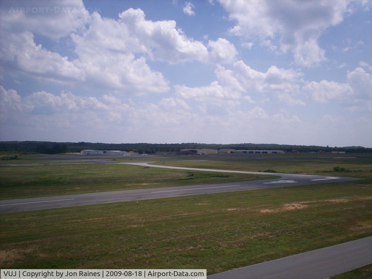 Stanly County Airport (VUJ) - General aviation ramp at Stanly County Airport from the catwalk on the control tower.