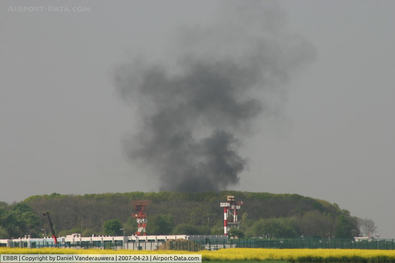 Brussels Airport, Brussels / Zaventem   Belgium (EBBR) - smoke generated during fire brigade training