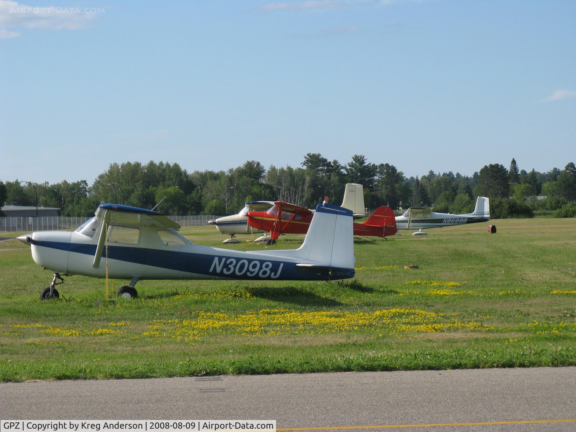 Grand Rapids/itasca Co-gordon Newstrom Fld Airport (GPZ) - A grassy area complete with tied down aircraft. Seems...nostalgic :)