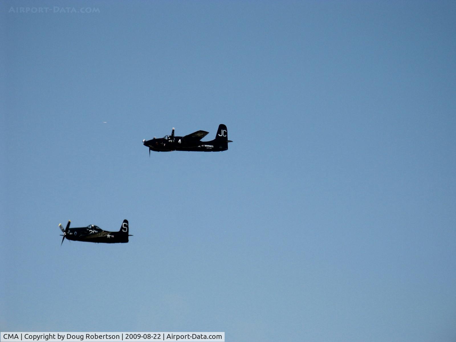 Camarillo Airport (CMA) - 'Wings Over Camarillo' Airshow 2009-A pair of Grumman cats, Bearcat N7825C and Tigercat N909TC overflight