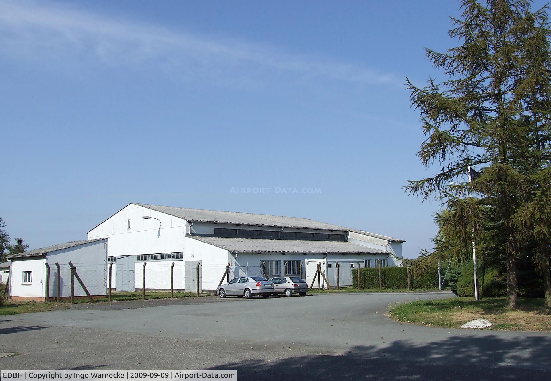 Barth Airport, Barth, Mecklenburg-Vorpommern Germany (EDBH) - Ostseeflughafen Stralsund / Barth, hangar to the west of the 