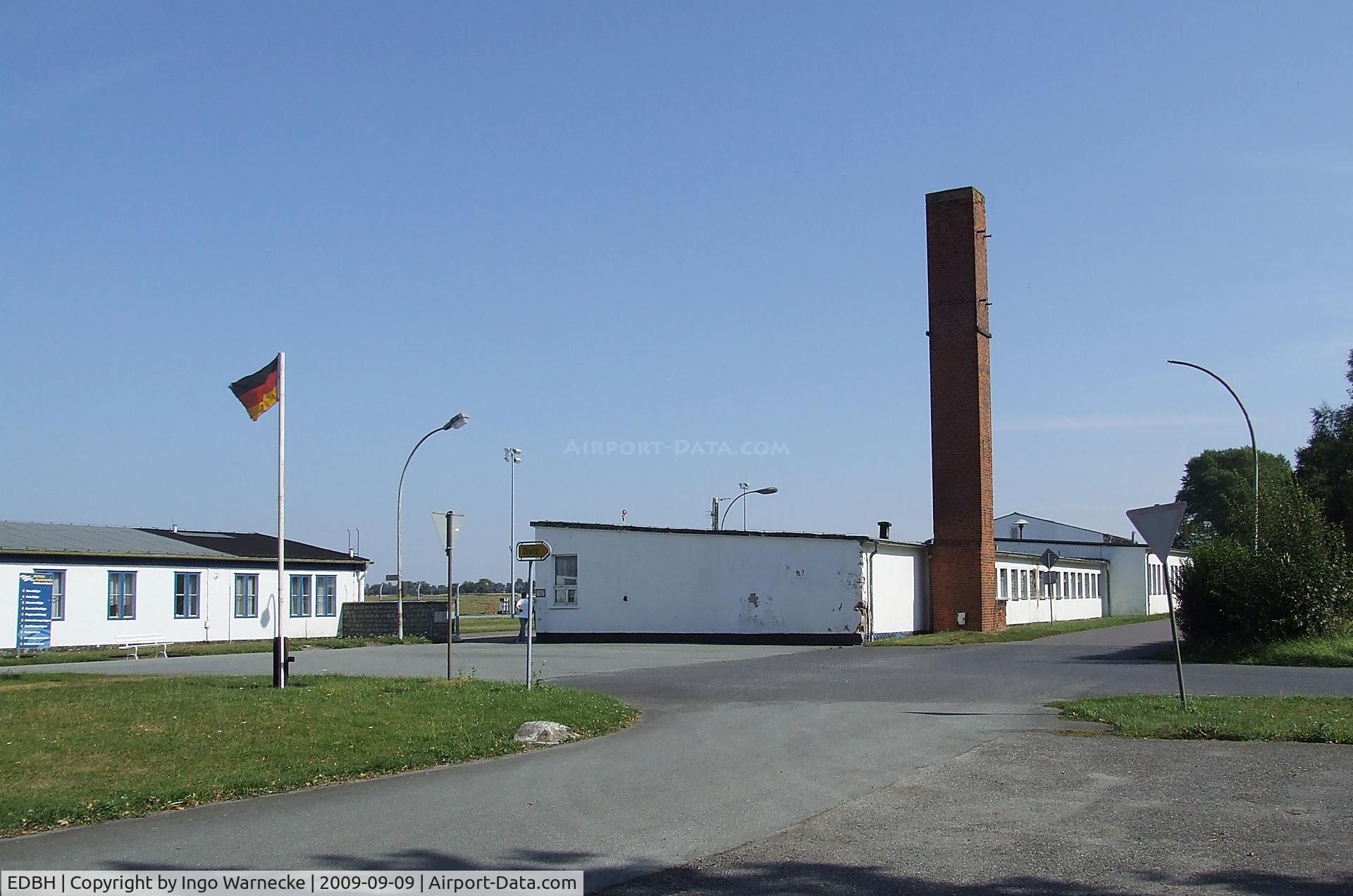 Barth Airport, Barth, Mecklenburg-Vorpommern Germany (EDBH) - Ostseeflughafen Stralsund / Barth, small buildings to the east of the 