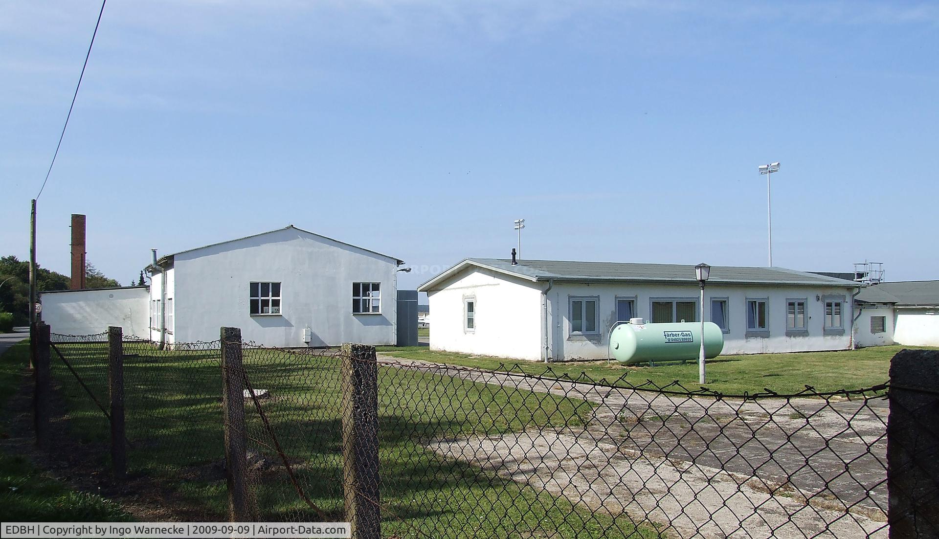 Barth Airport, Barth, Mecklenburg-Vorpommern Germany (EDBH) - Ostseeflughafen Stralsund / Barth, small buildings to the east of the 