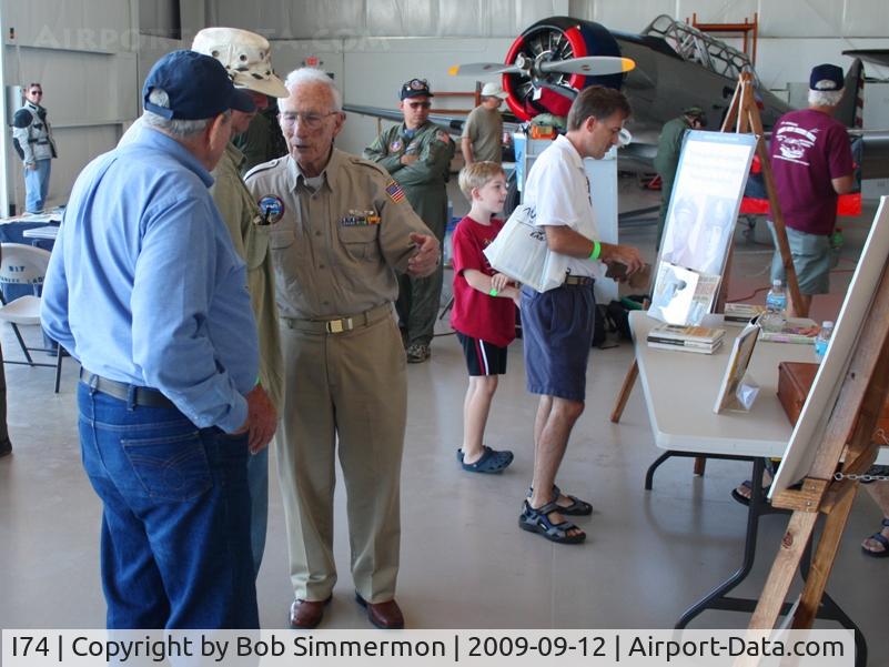 Grimes Field Airport (I74) - Herb Heilbrun, WW2 B17 pilot discussing his experiences at the MERFI event, Urbana, Ohio.