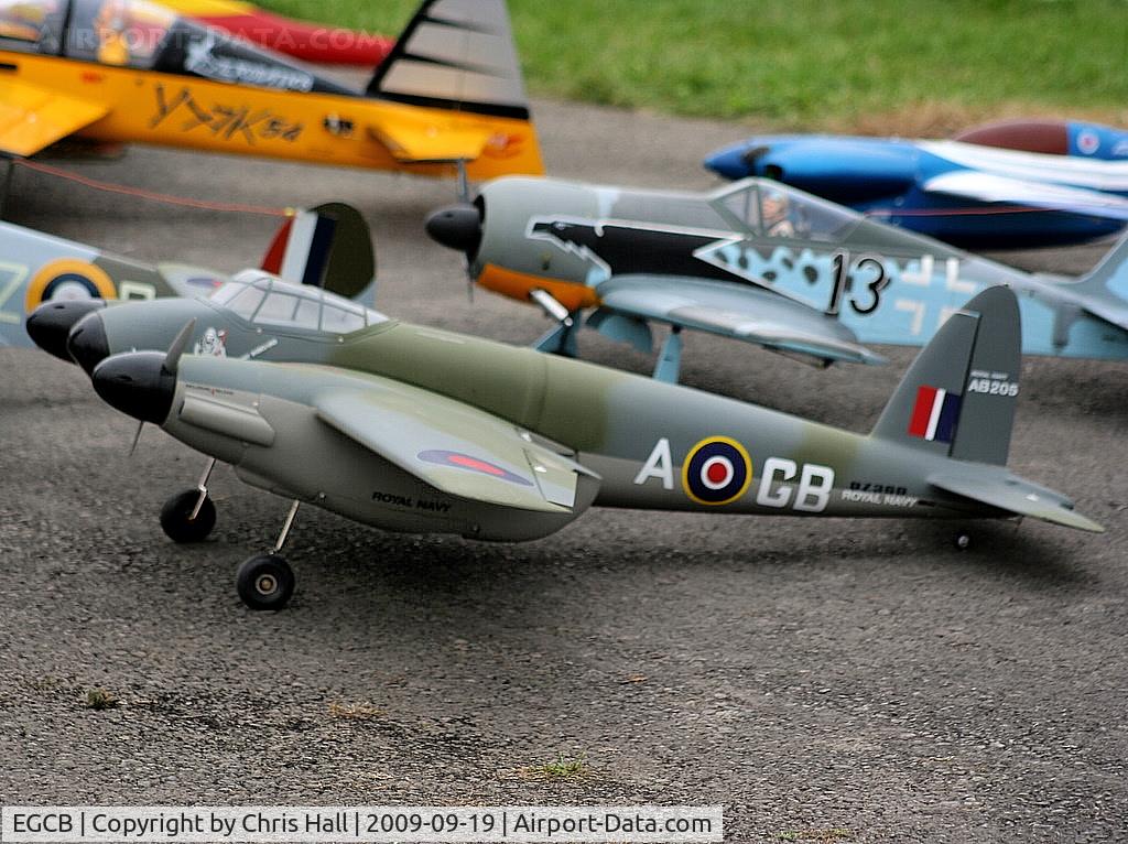 City Airport Manchester, Manchester, England United Kingdom (EGCB) - Large scale model of a Mosquito at the Barton fly in and Open Day