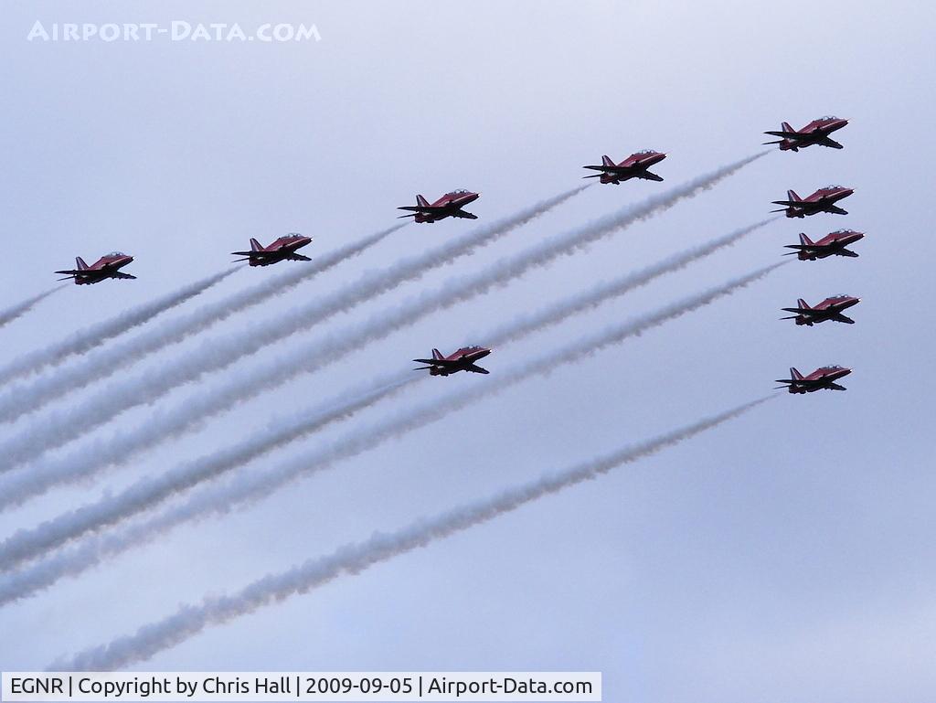 Hawarden Airport, Chester, England United Kingdom (EGNR) - The Red Arrows at the Airbus families day