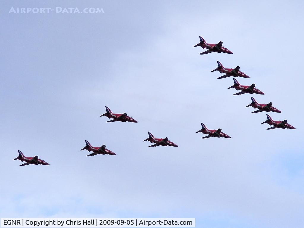 Hawarden Airport, Chester, England United Kingdom (EGNR) - The Red Arrows at the Airbus families day