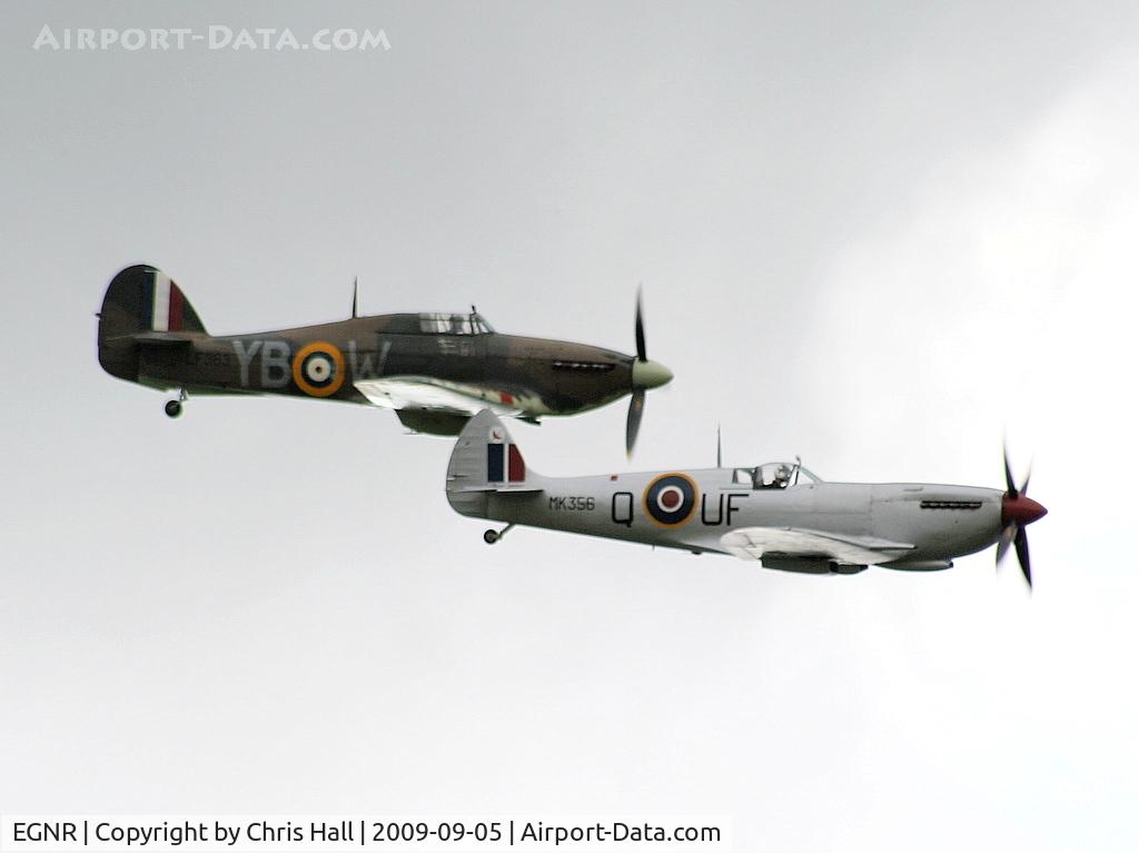 Hawarden Airport, Chester, England United Kingdom (EGNR) - Spitfire and Hurricane of the BBMF displaying at the Airbus families day