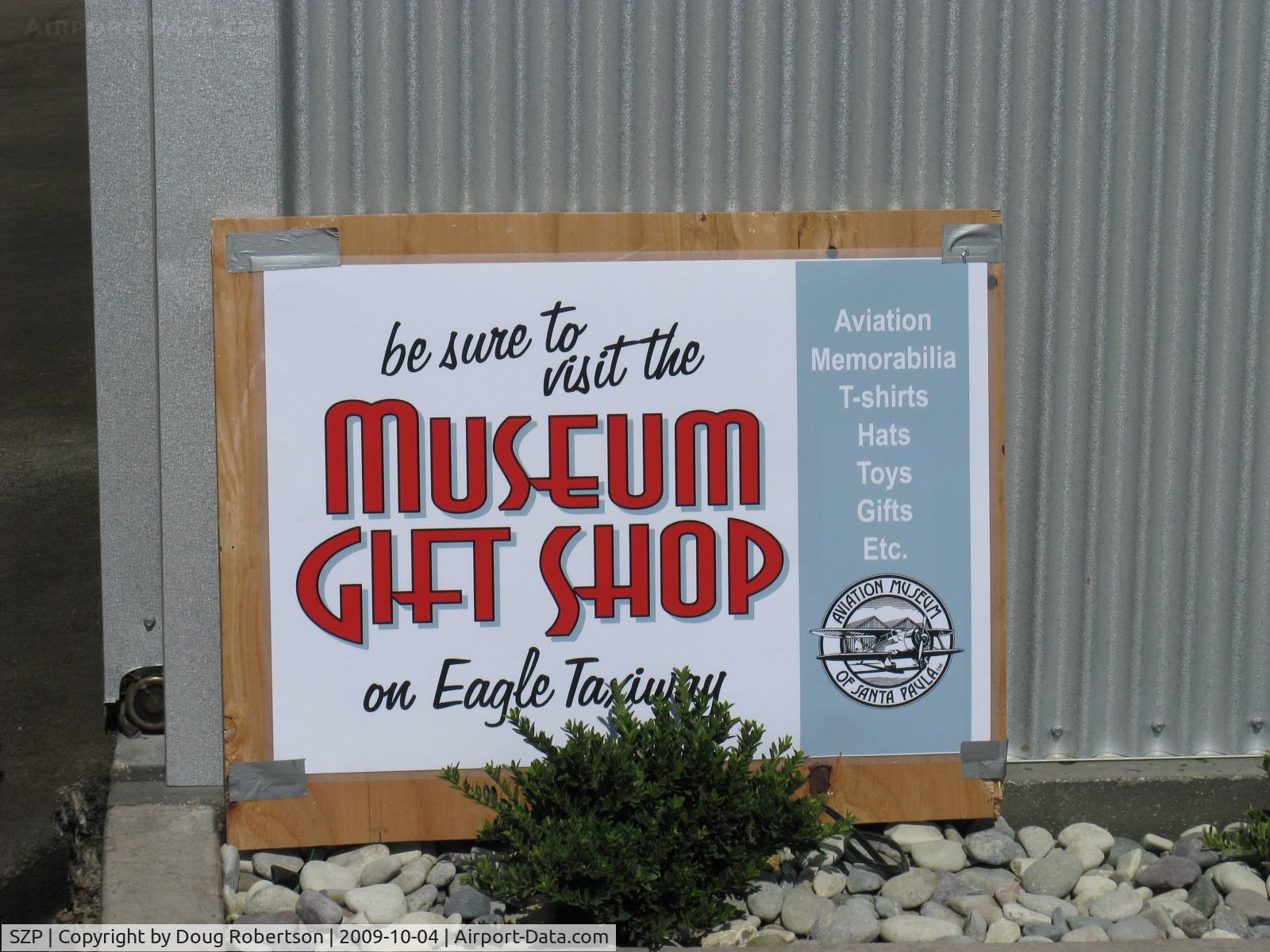Santa Paula Airport (SZP) - Aviation Museum of Santa Paula Gift Shop on Eagle Taxiway near Airport Entrance-Open 1st Sundays 10-3
