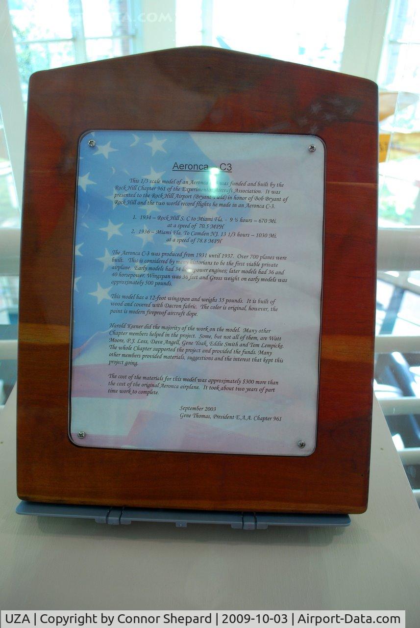 Rock Hill/york Co/bryant Field Airport (UZA) - Info on the model plane