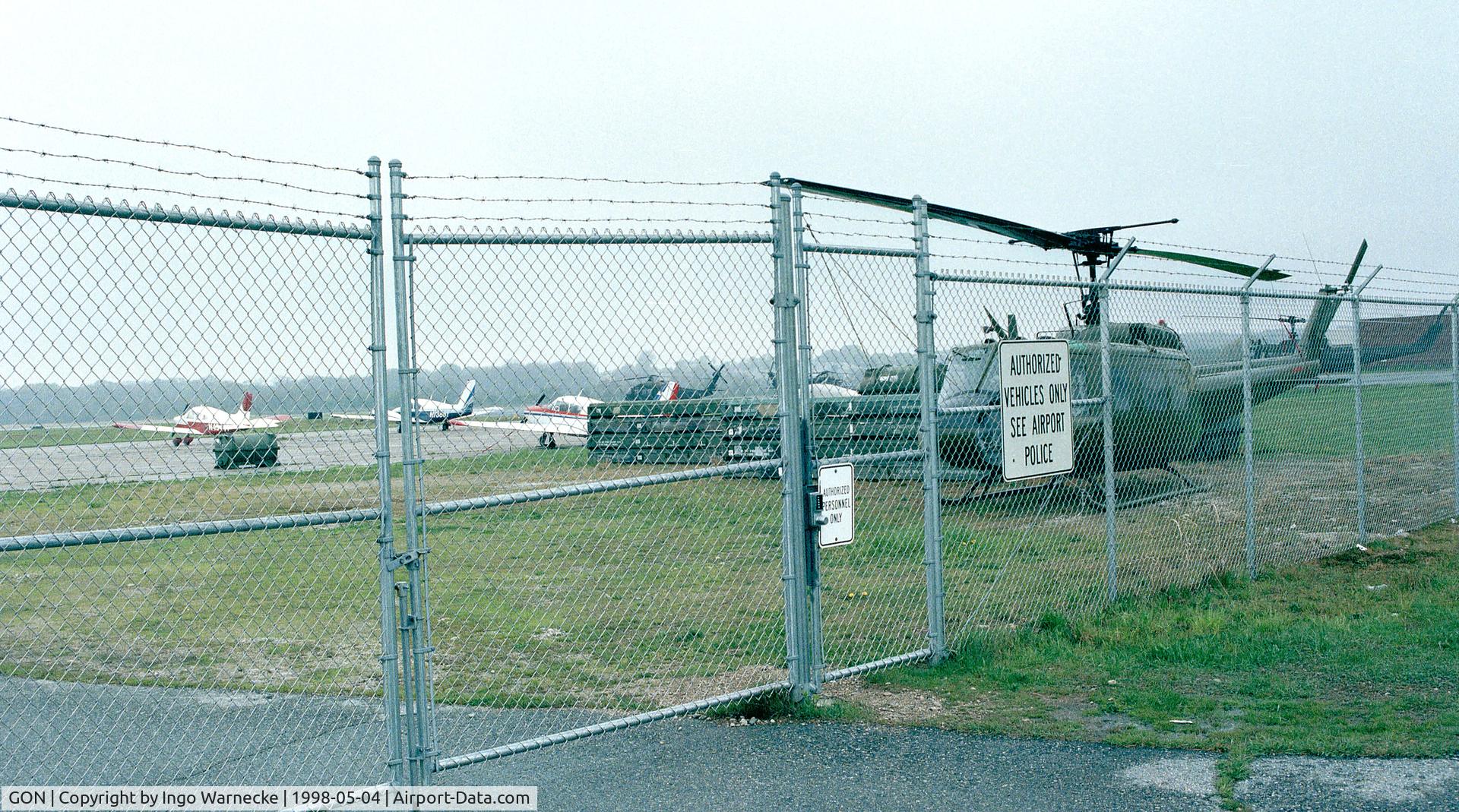 Groton-new London Airport (GON) - Groton-New London airport apron on a rainy day