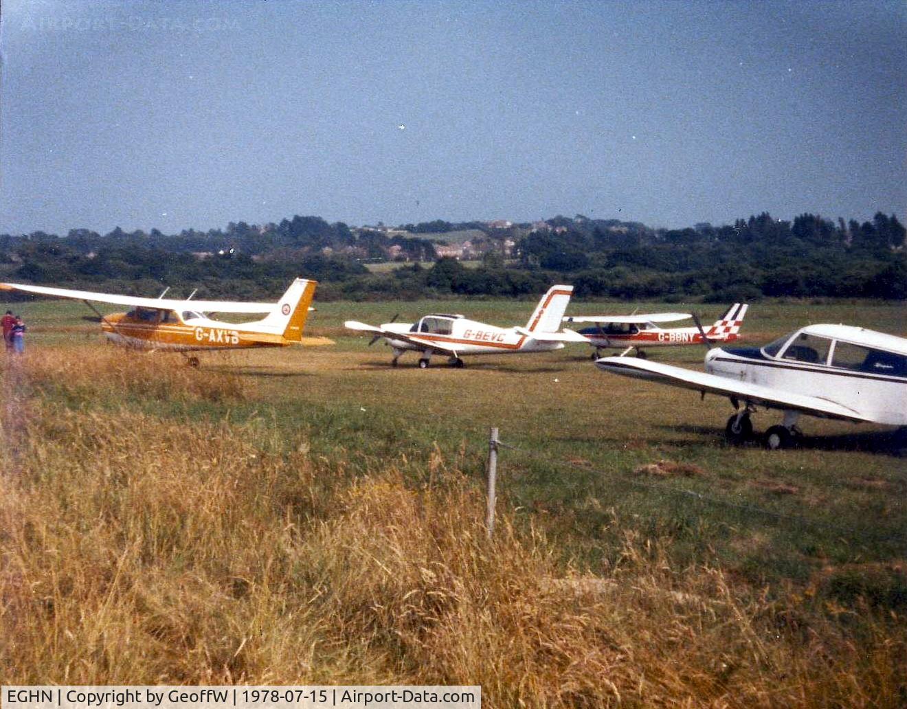 Isle of Wight/Sandown Airport, Sandown, England United Kingdom (EGHN) - A scene when the parking was on the north side of the aerodrome 1978