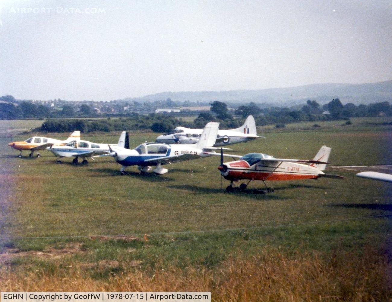 Isle of Wight/Sandown Airport, Sandown, England United Kingdom (EGHN) -  A scene when the parking was on the north side of the aerodrome 1978