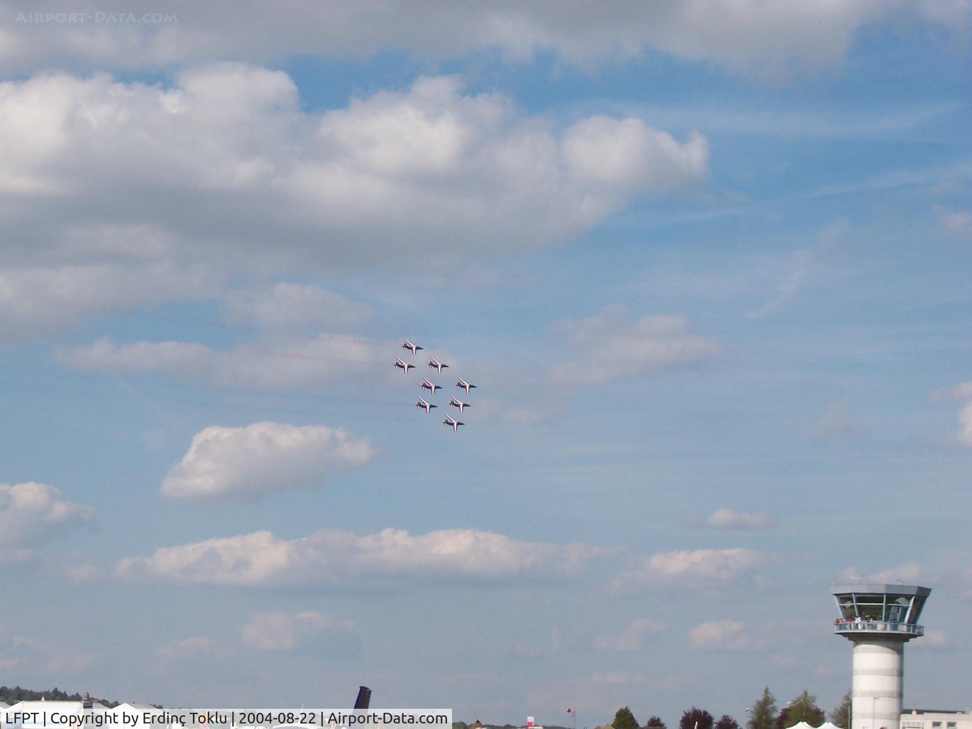 Pontoise Cormeilles-en-Vexin Airport, Pontoise France (LFPT) - Tower and the Patrouille de France