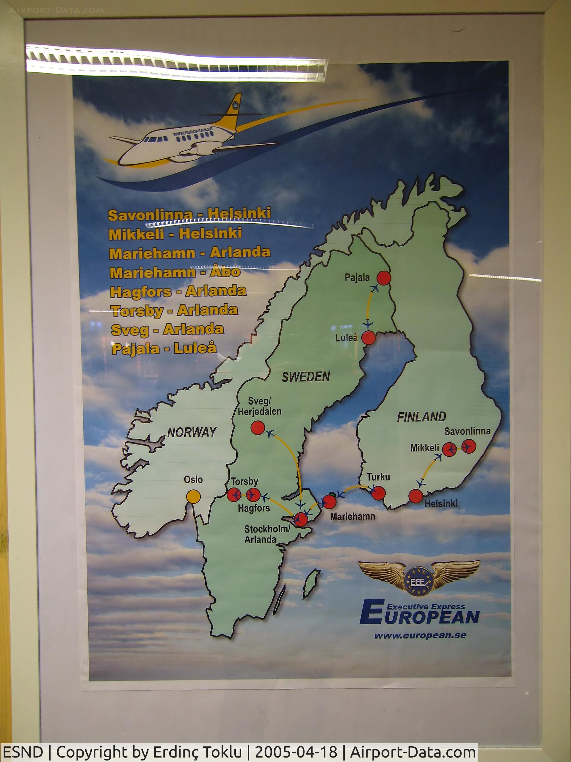 Sveg Airport, Sveg Sweden (ESND) - There's Sveg in the middle of the map