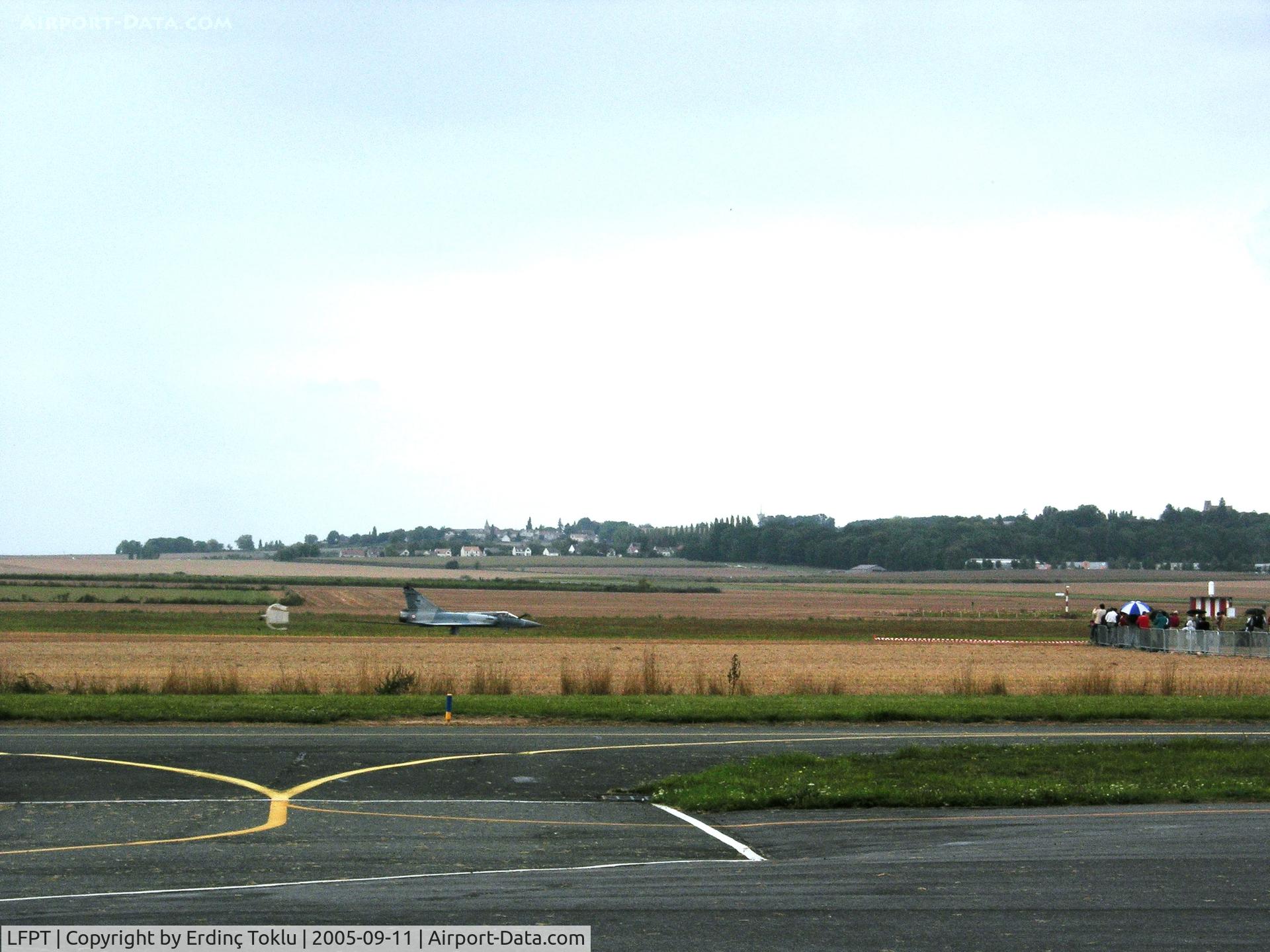Pontoise Cormeilles-en-Vexin Airport, Pontoise France (LFPT) - Mirage 2000 coming to a halt with chute deployed at Pontoise Air Show