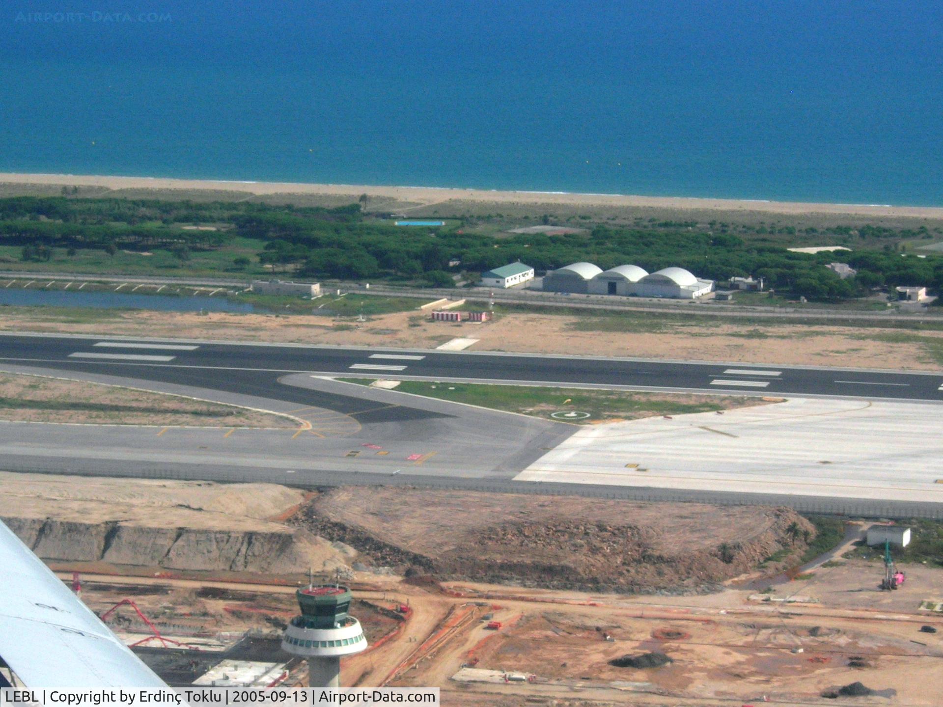 Barcelona International Airport, Barcelona Spain (LEBL) - Barcelona Airport, tower, runway and the golf