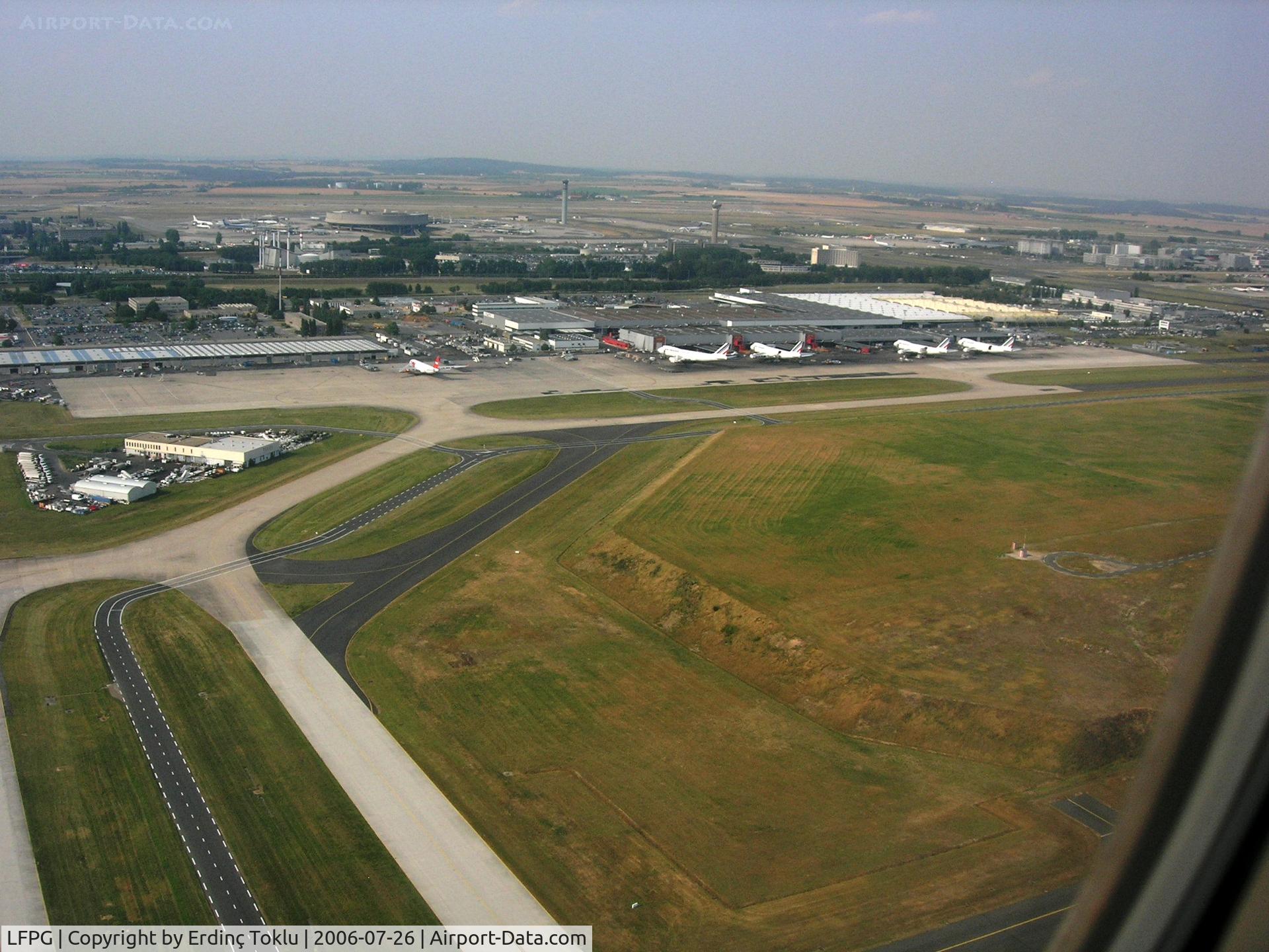 Paris Charles de Gaulle Airport (Roissy Airport), Paris France (LFPG) - On short final Rwy 08R at CDG-Maintenance area