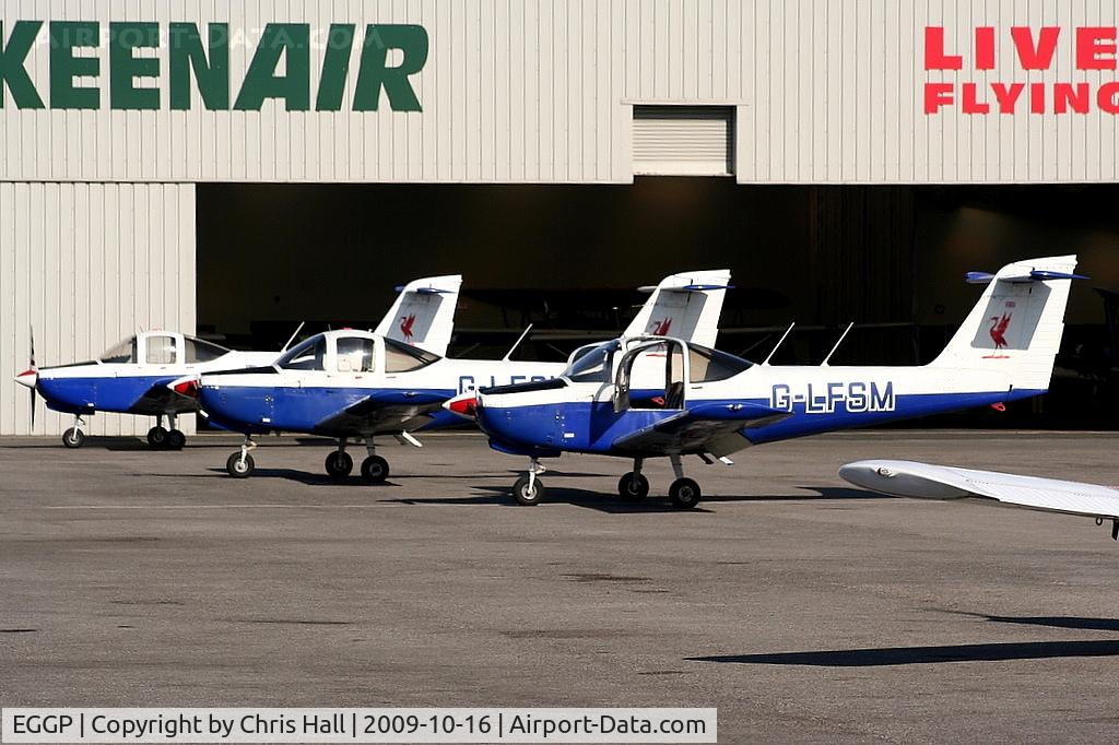 Liverpool John Lennon Airport, Liverpool, England United Kingdom (EGGP) - Piper PA-38-112's of the Liverpool Flying School