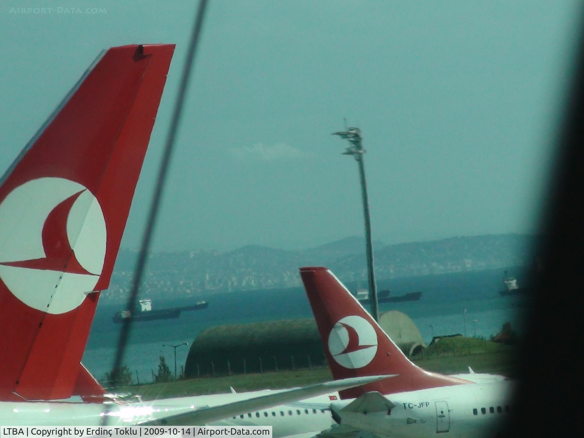 Istanbul Atatürk International Airport, Istanbul Turkey (LTBA) - Istanbul Intl. In the background lower Bosphorus, and the Asian side