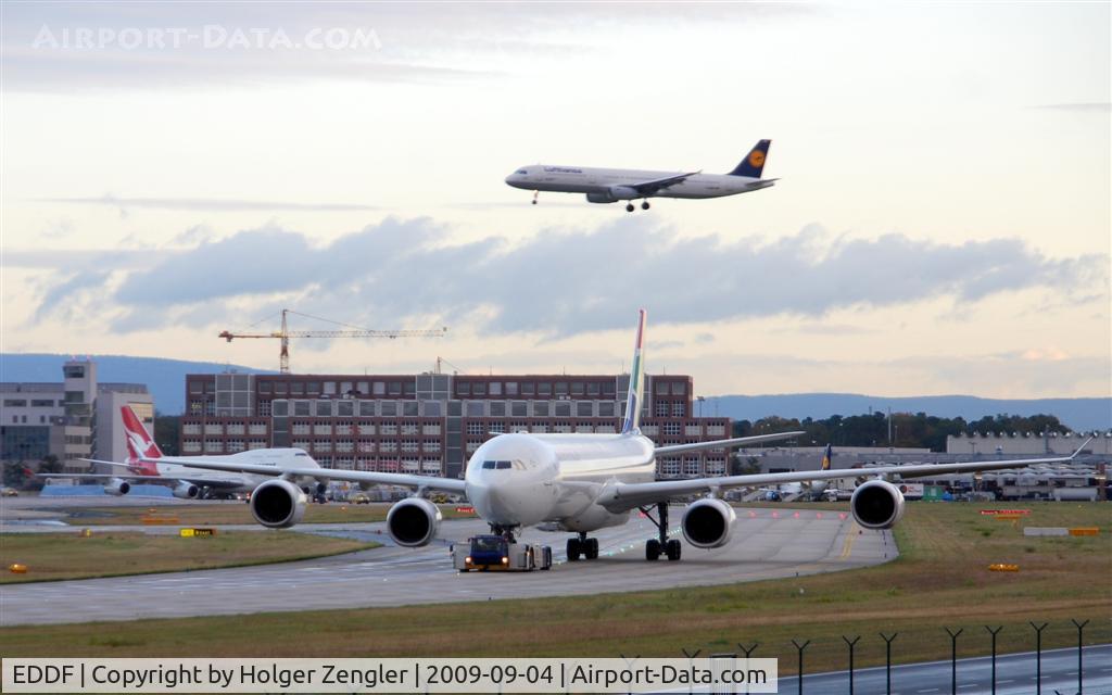 Frankfurt International Airport, Frankfurt am Main Germany (EDDF) - Heavy traffic at 7.30 am at the new made full comfort spotter point at the A 5
