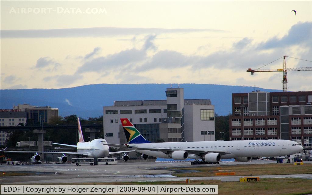 Frankfurt International Airport, Frankfurt am Main Germany (EDDF) - Two big birds on the way to their rest places in the southern parts of Fraport