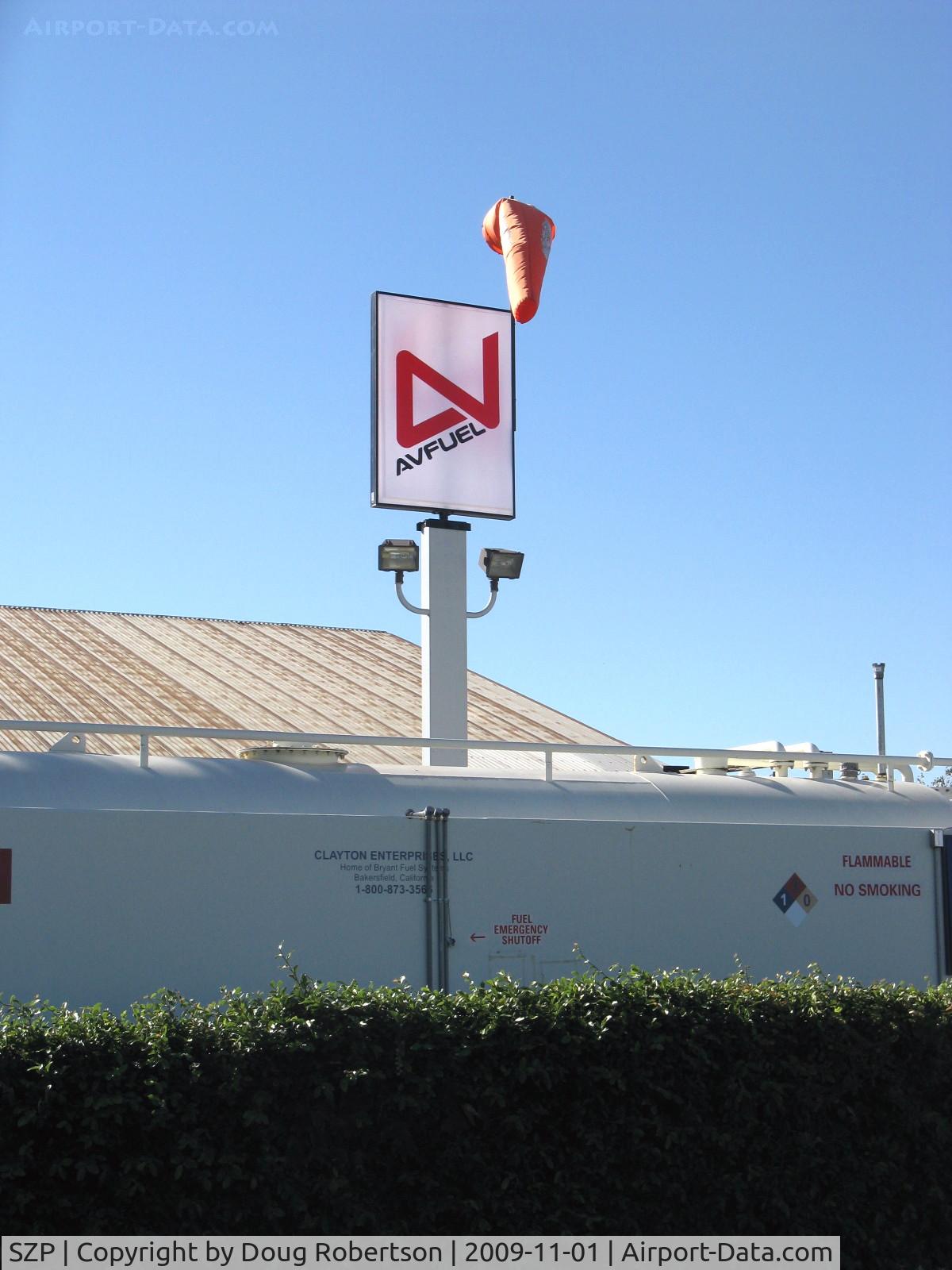 Santa Paula Airport (SZP) - AVFUEL sign-New bulk supplier for self-service refueling..