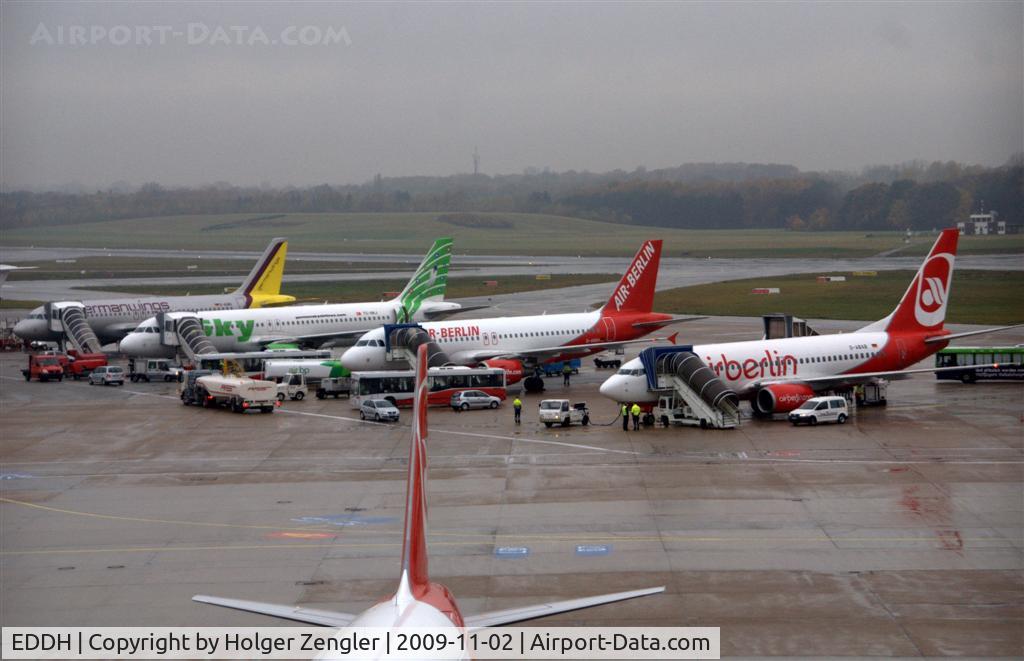 Hamburg Airport, Hamburg Germany (EDDH) - Beautiful colours on a grey wet day at HAM