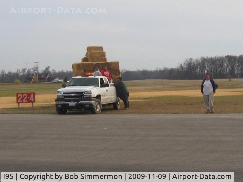 Hardin County Airport (I95) - Mulching hay over completed construction.  Maybe they're just talking about it.
