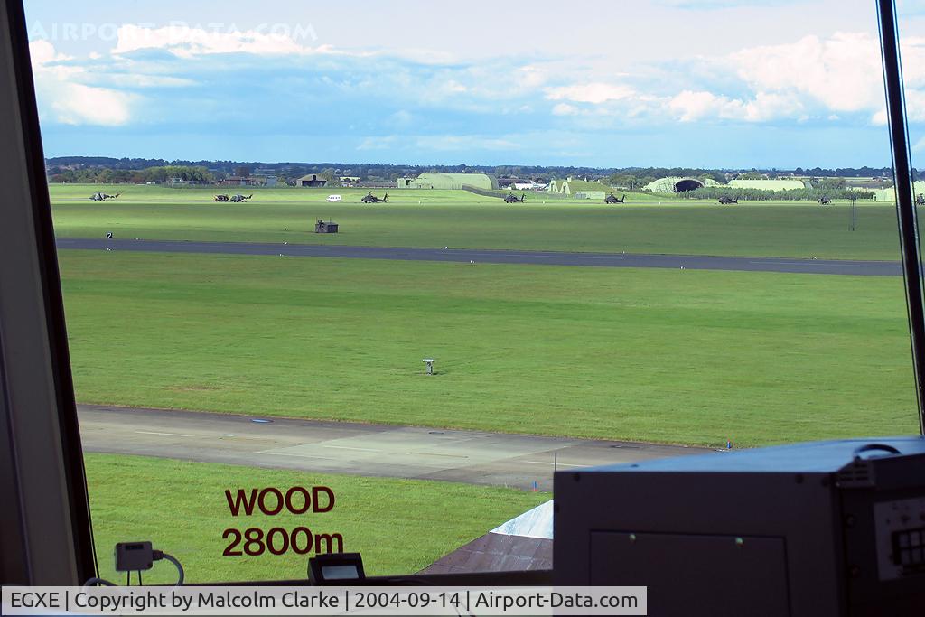 RAF Leeming Airport, Leeming Bar, England United Kingdom (EGXE) - The view across the airfield to the NE from RAF Leeming's control tower.