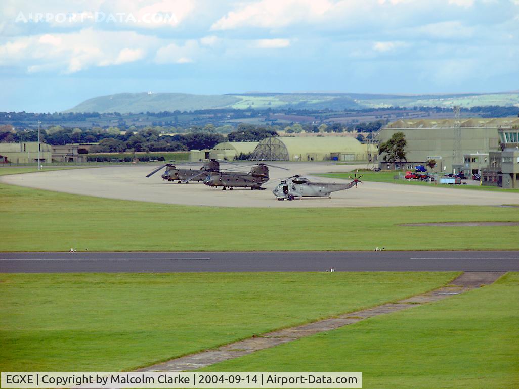 RAF Leeming Airport, Leeming Bar, England United Kingdom (EGXE) - A view east toward the Cleveland Hills from RAF Leemings control tower.