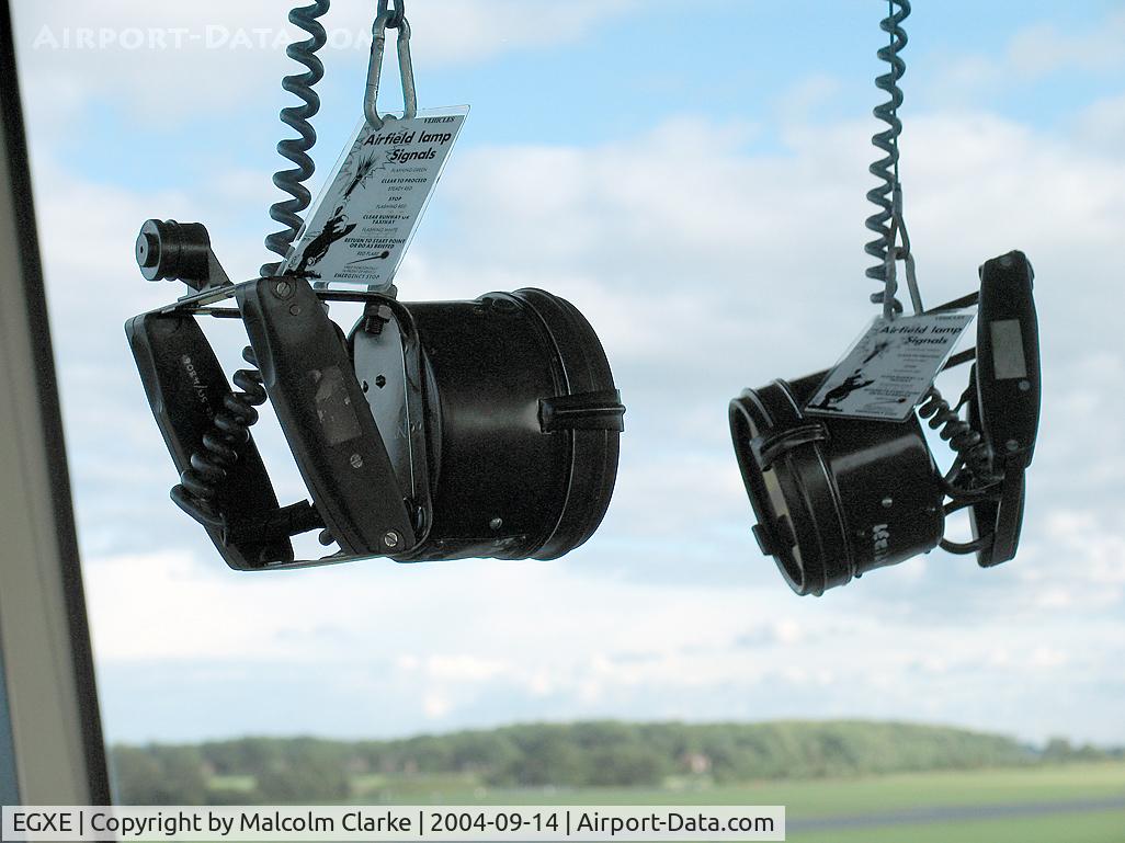 RAF Leeming Airport, Leeming Bar, England United Kingdom (EGXE) - 'The last resort'. Hand signal lamps at RAF Leeming's control tower.