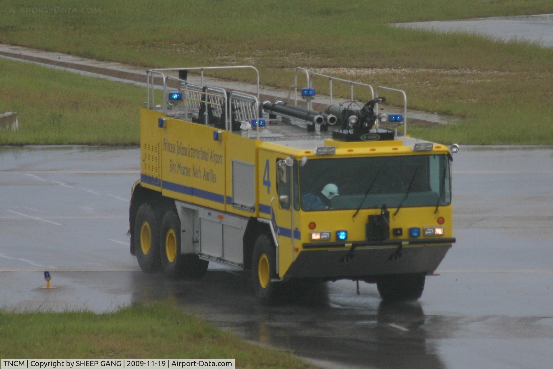 Princess Juliana International Airport, Philipsburg, Sint Maarten Netherlands Antilles (TNCM) - one of our fire trucks doing there thing