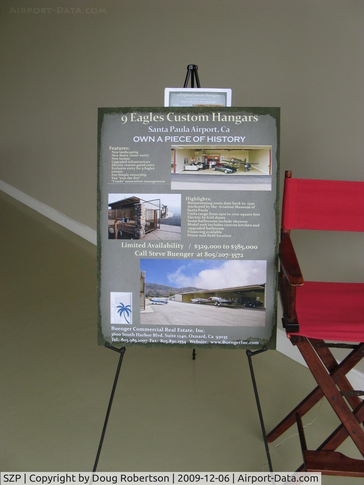 Santa Paula Airport (SZP) - 9 Eagles Custom Hangars For Sale