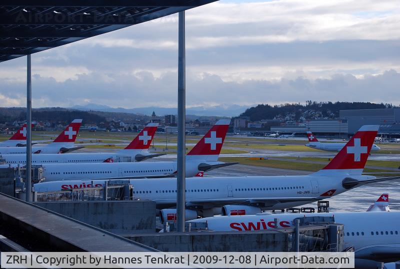 Zurich International Airport, Zurich Switzerland (ZRH) - Swiss Heavies at the E-Gates