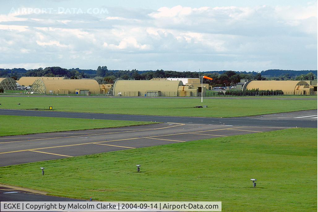 RAF Leeming Airport, Leeming Bar, England United Kingdom (EGXE) - Hard aircraft shelters at RAF Leeming, North Yorkshire, UK.