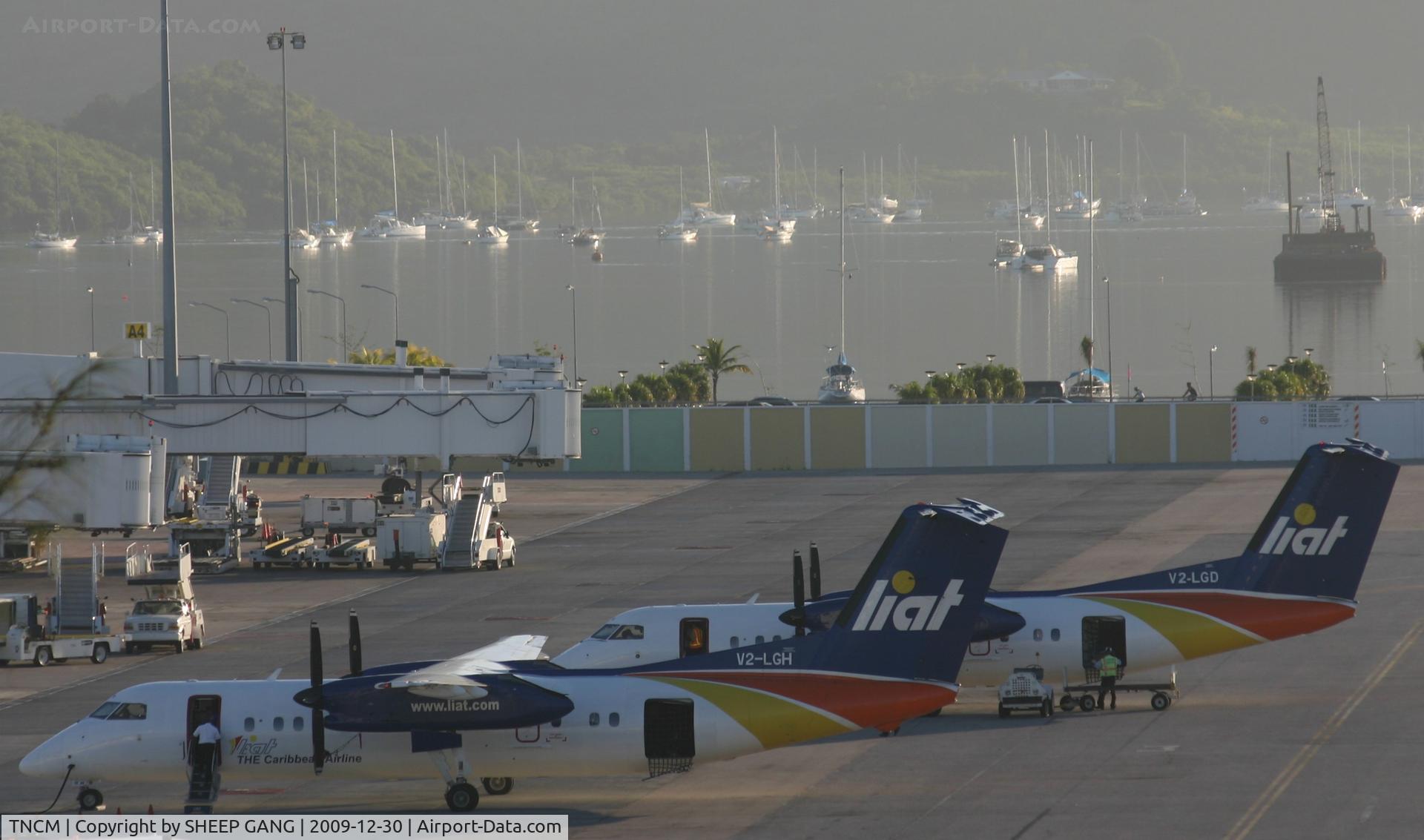 Princess Juliana International Airport, Philipsburg, Sint Maarten Netherlands Antilles (TNCM) - Liat's on the main ramp early morning