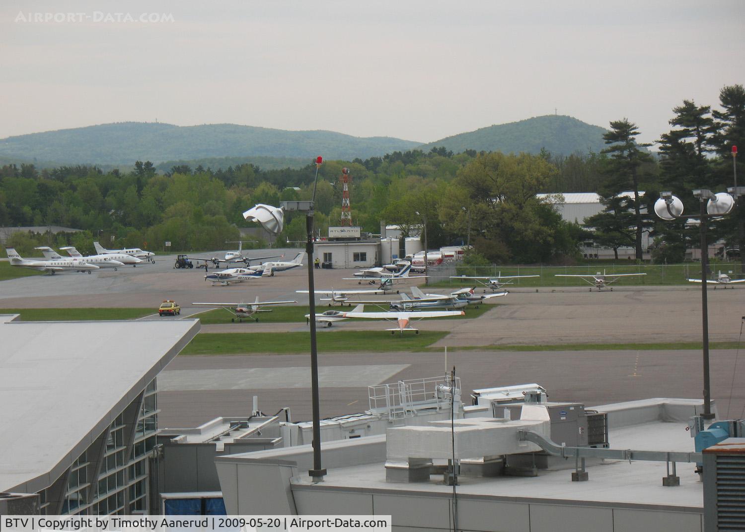 Burlington International Airport (BTV) - GA ramp from the observation tower