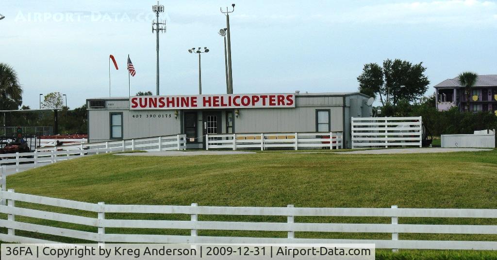 Magic Air Adventure Heliport (36FA) - Sunshine Helicopters gives helicopters rides to customers along Irlo Bronson Highway in Kissimmee, FL.