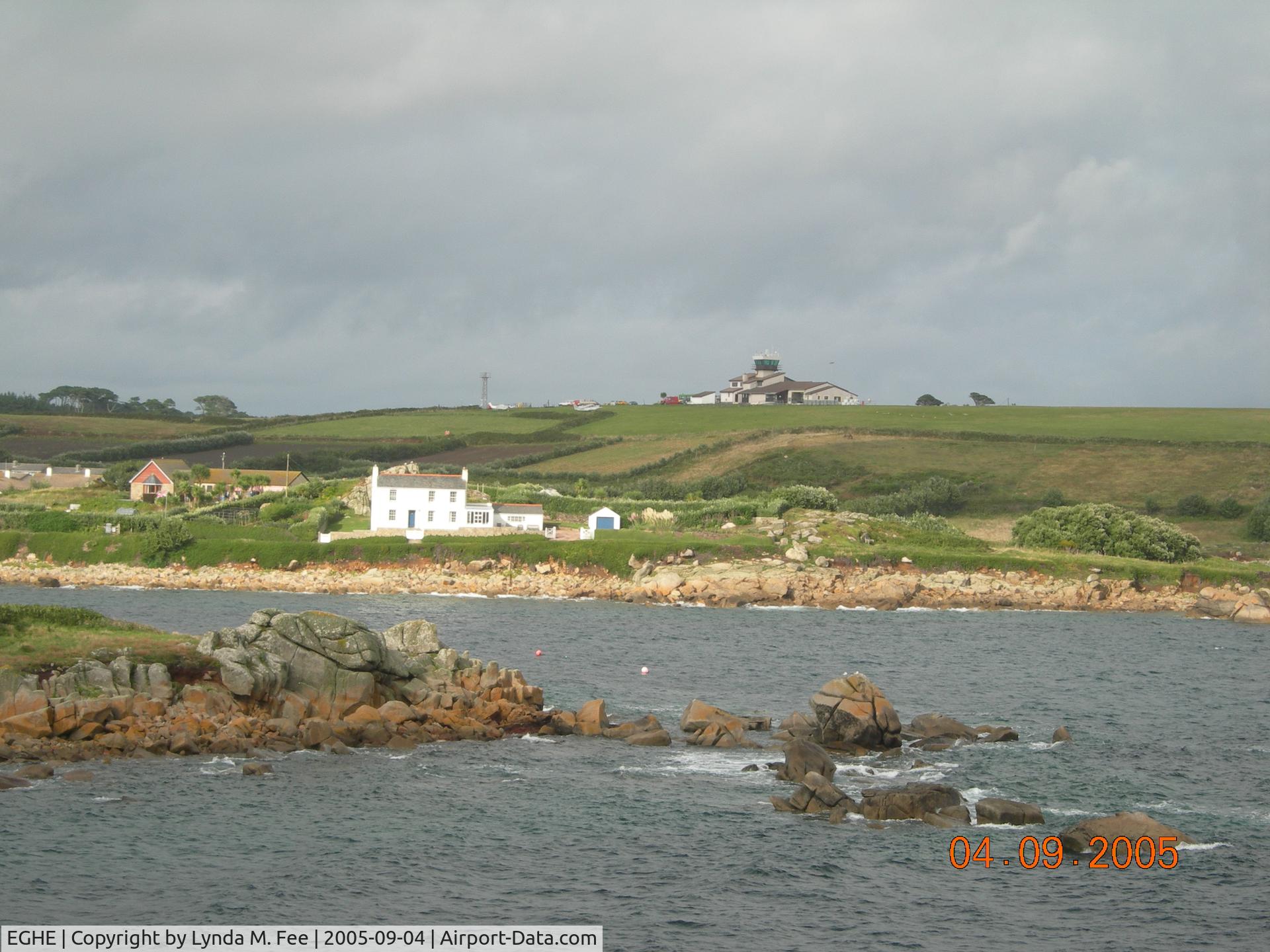 St. Mary's Airport, St. Mary's, England United Kingdom (EGHE) - St. Mary's Airport viewed from Old Town