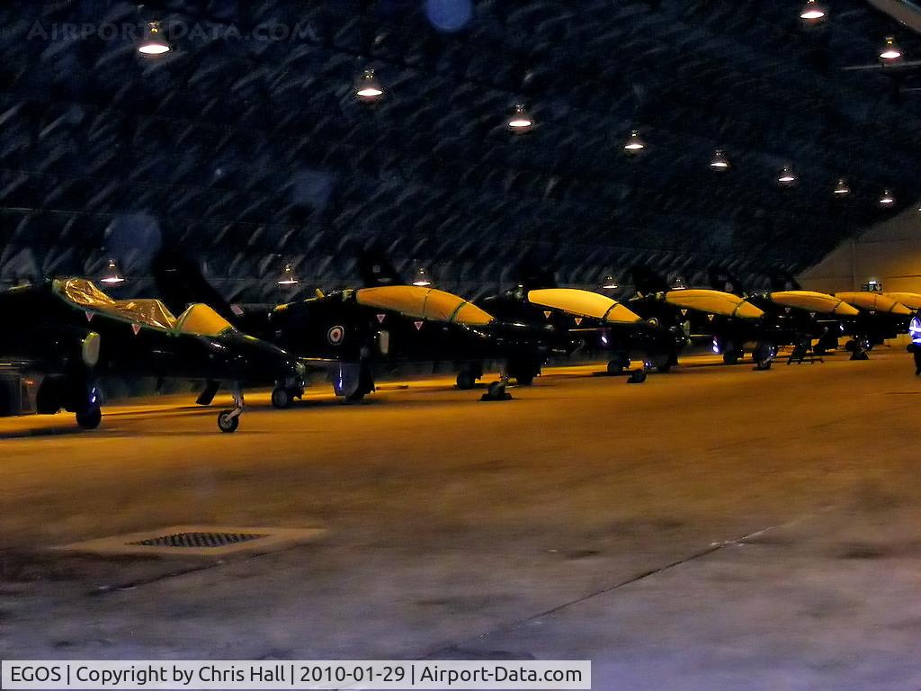 RAF Shawbury Airport, Shawbury, England United Kingdom (EGOS) - BAe Hawk T1's in storage at RAF Shawbury