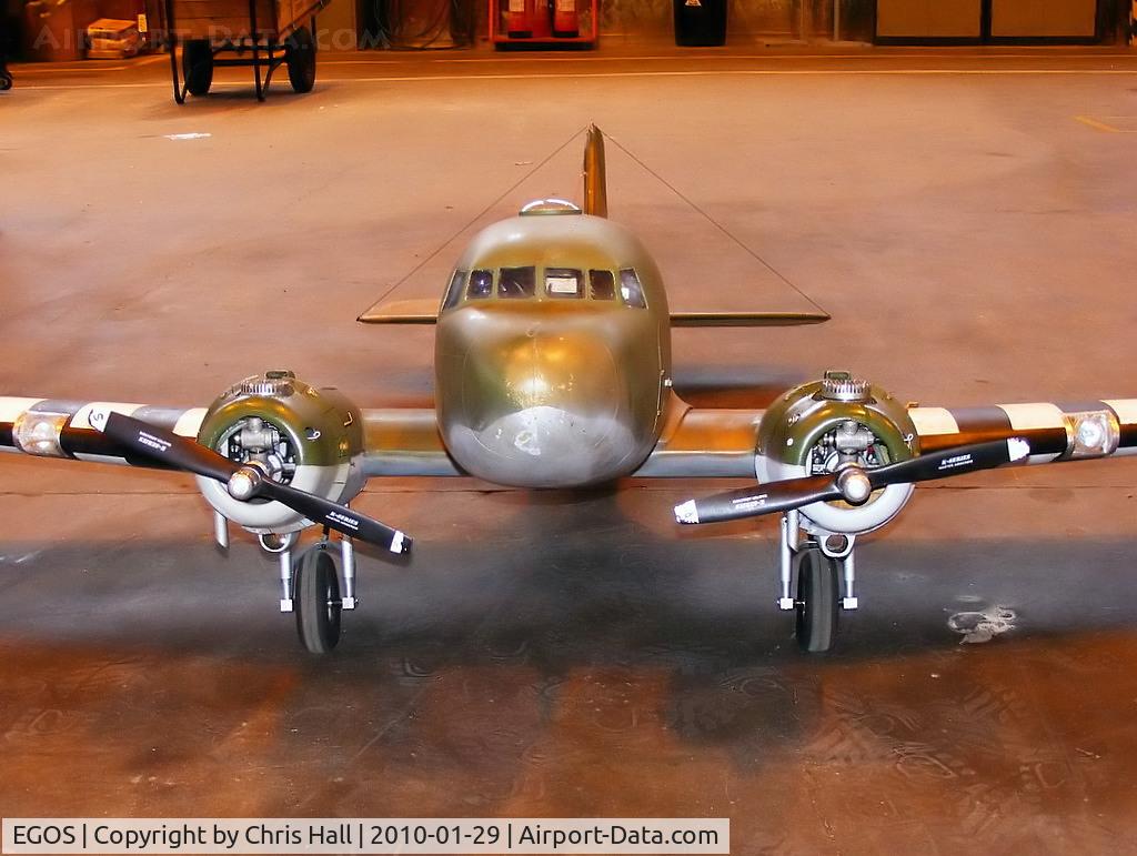 RAF Shawbury Airport, Shawbury, England United Kingdom (EGOS) - large scale model of a C47 Dakota at RAF Shawbury