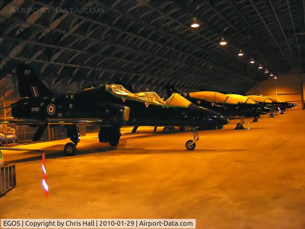 RAF Shawbury Airport, Shawbury, England United Kingdom (EGOS) - BAe Hawk T1's in storage at RAF Shawbury