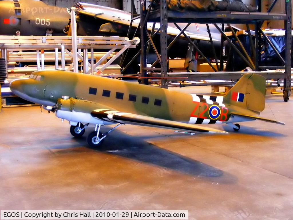 RAF Shawbury Airport, Shawbury, England United Kingdom (EGOS) - large scale model of a C47 Dakota at RAF Shawbury