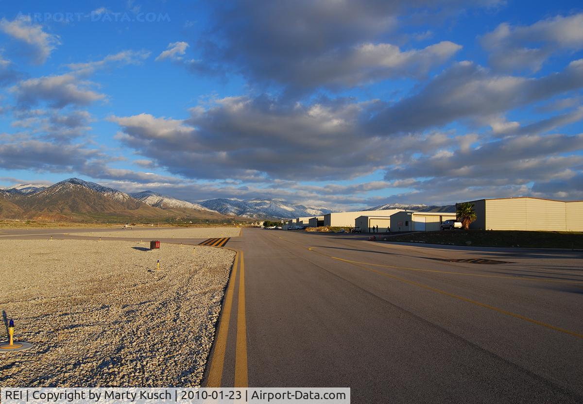 Redlands Municipal Airport (REI) - Midfield looking East in the late afternoon