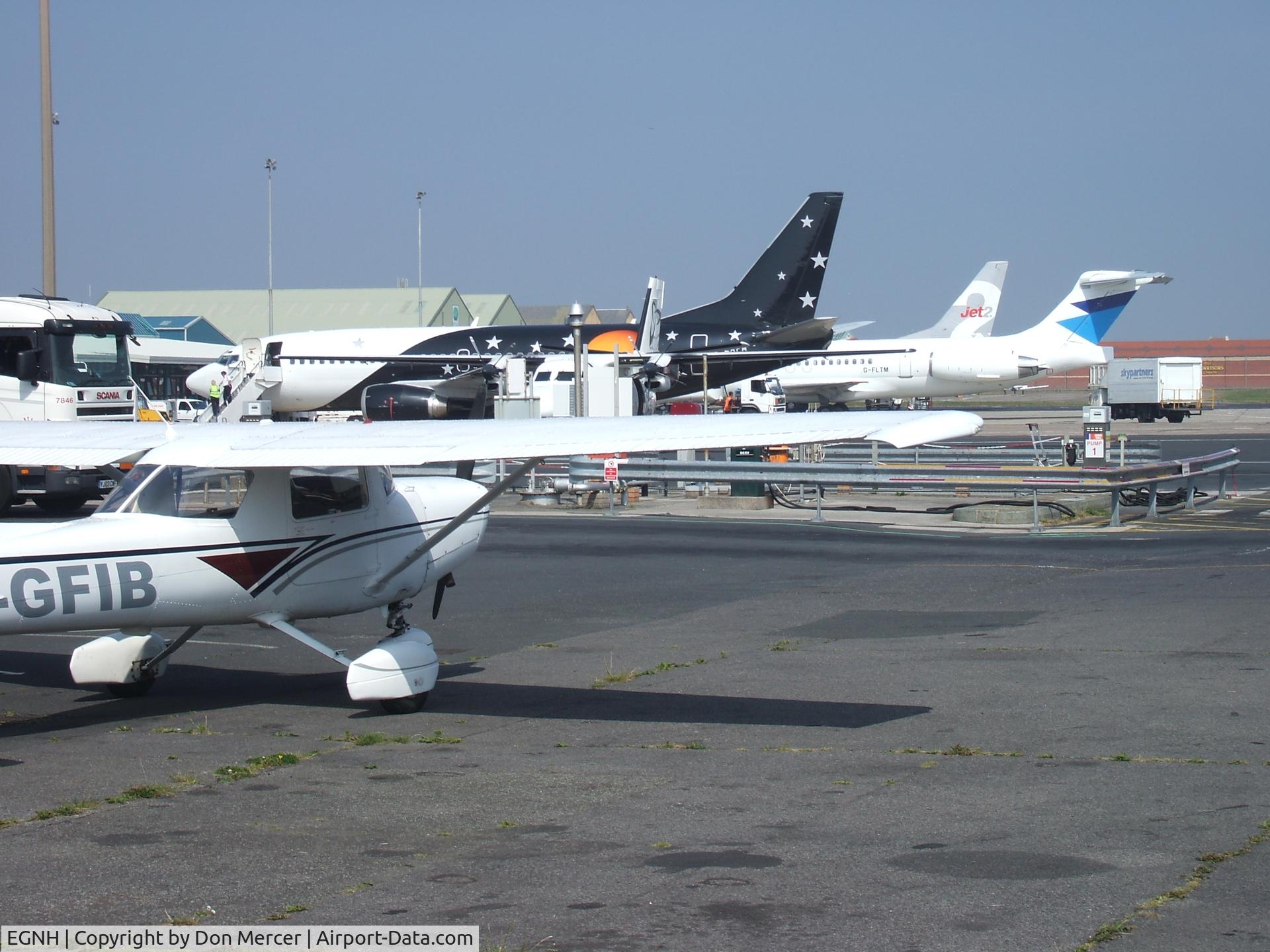 Blackpool International Airport, Blackpool, England United Kingdom (EGNH) - Unusual Apron at Blackpool.