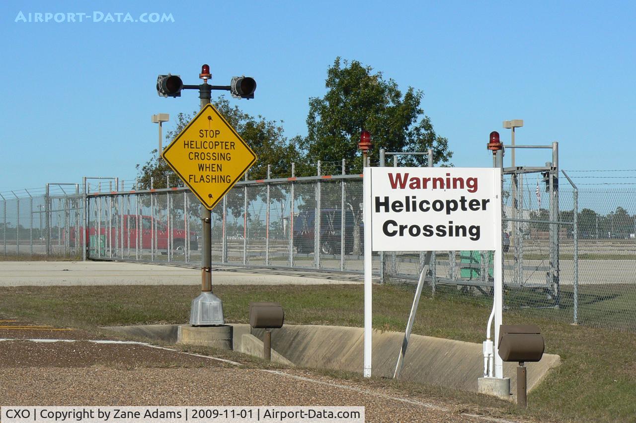 Lone Star Executive Airport (CXO) - Army helicopter crossing point at the Lone Star Executive Airport - Conroe, Texas
